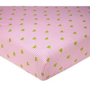 Bird & Pinstripe Crib Sheet by Sadie & Scout